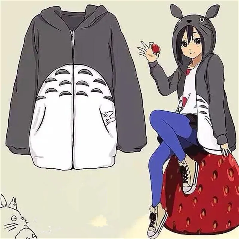 

Anime Miyazaki Hayao Totoro Fleece Cosplay Costumes Cute Coral Fleece Sweater Hoodie Coat Fancy Best Gift