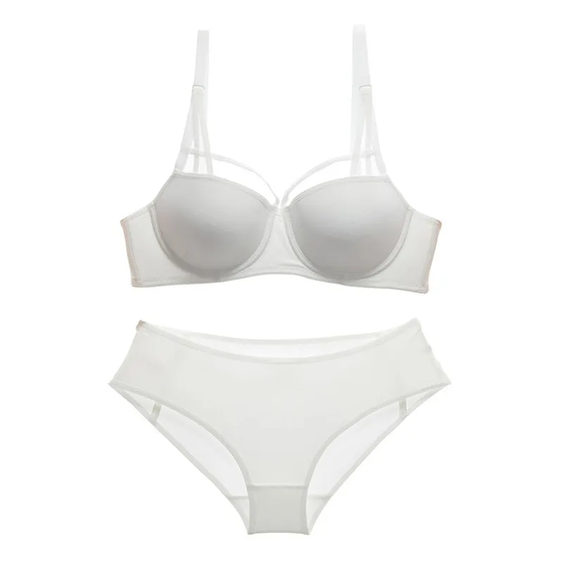 Beste Varsbaby jonge dames sexy dunne schouderriem push up ondergoed effen driekwart beha sets