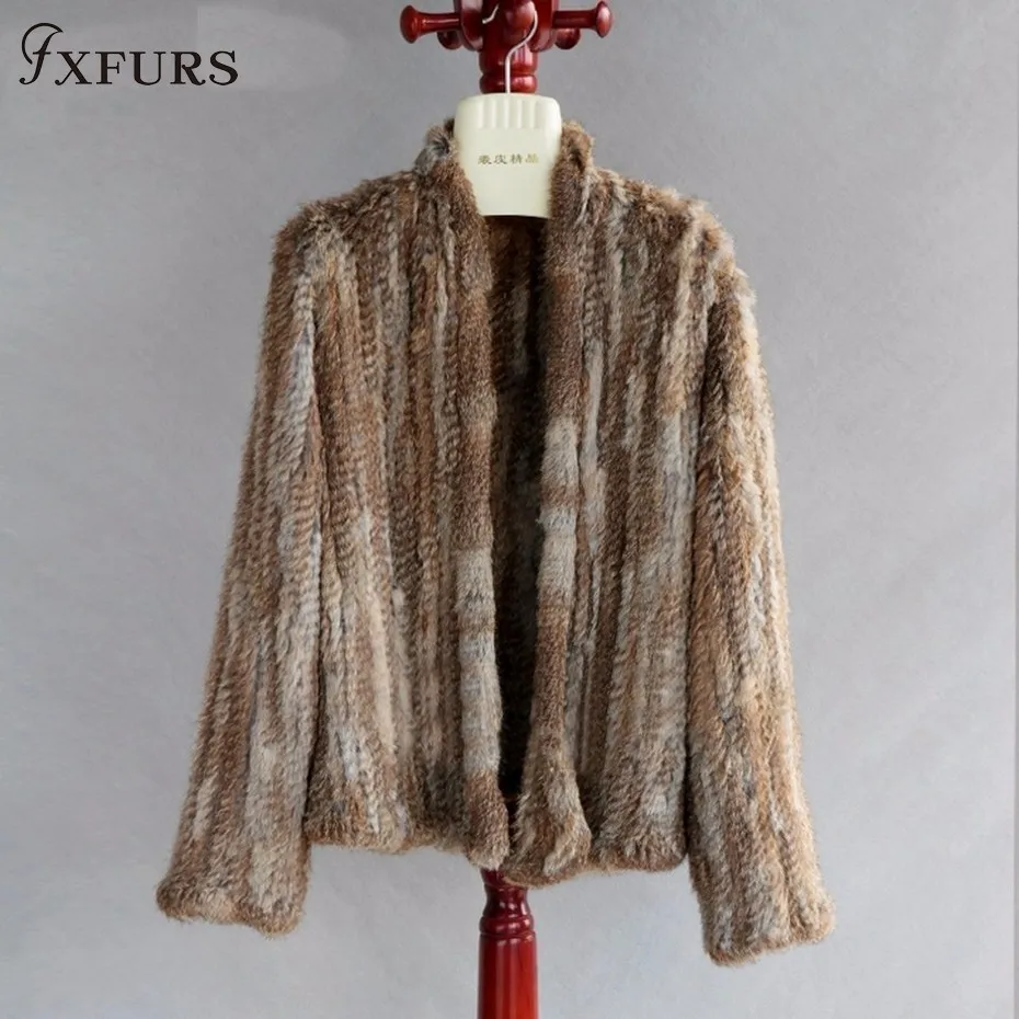 Шуба из 2020 натурального кроличьего меха FXFURS модные куртки зимняя теплая шуба