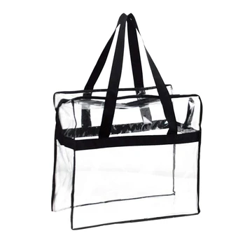 

Tote Bag, Sturdy PVC Construction Zippered Top,Stadium Security Travel & Gym Clear Bag, Perfect for Work, School, Sports Games