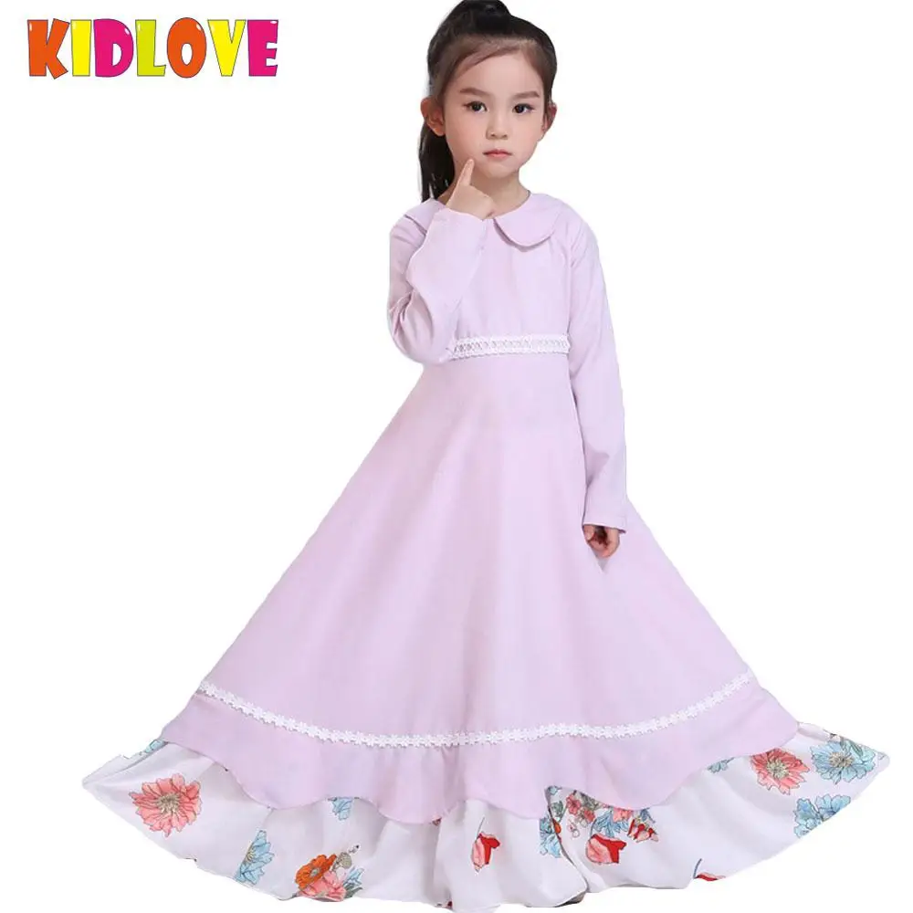 Kidlove платье для девочек с длинным рукавом Симпатичные Фиолетовый сладкий Стиль
