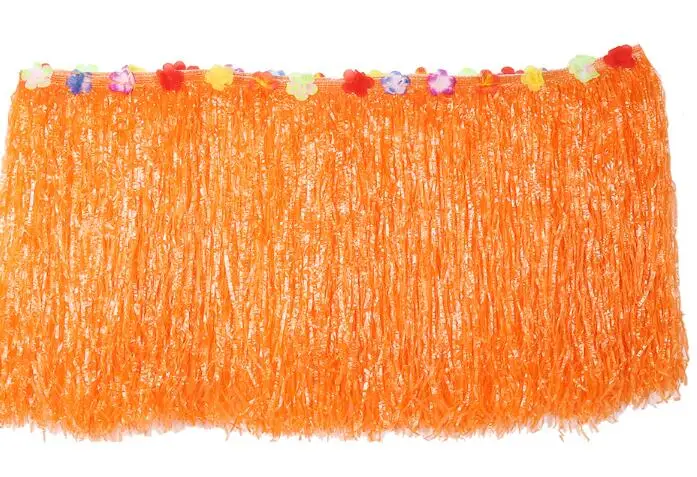 Красочные цветы Luau тропические вечерние украшения стола трава пляжная юбка для лета вечеринки украшения стола трава - Цвет: Orange