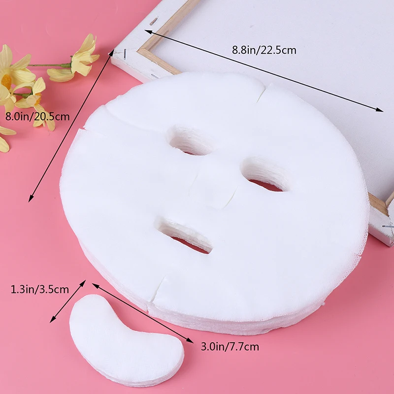 

DIY Soft Non-toxic Disposable Face Mask Pure Facemask Sheet Beauty Tools Breathable Cotton Face Face Mask Sheet Paper 100pc