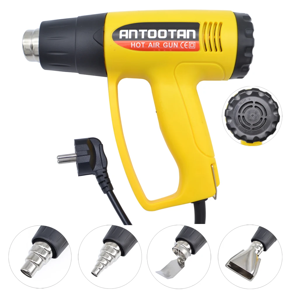 4 Noz 2000W Electric Hot Air Heating Gun Adjustable Temperature Power Tool Set