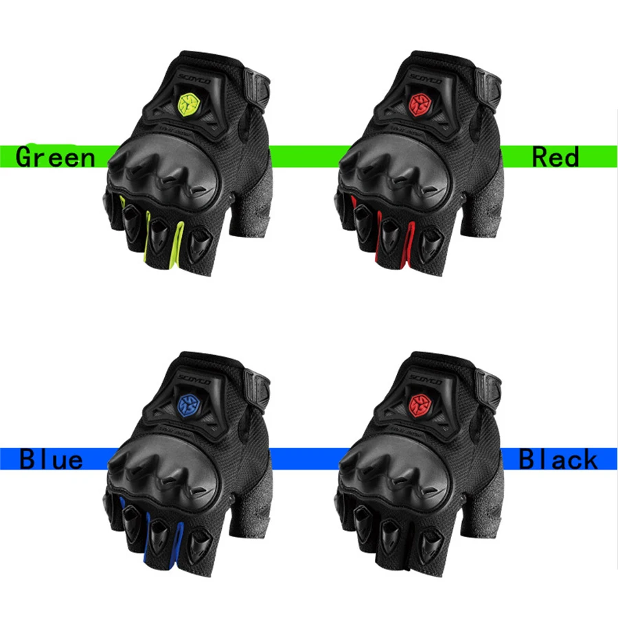 SCOYCO перчатки на половину пальца для мотоцикла Защитные дышащие противоскользящие перчатки без пальцев перчатки для велоспорта MBX Мотоциклетные Перчатки