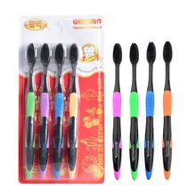 4 шт./лот двойная Ультрамягкая зубная щетка бамбук древесный уголь нано щетка уход за полостью рта 625 нано-антибактериальная зубная щетка угри