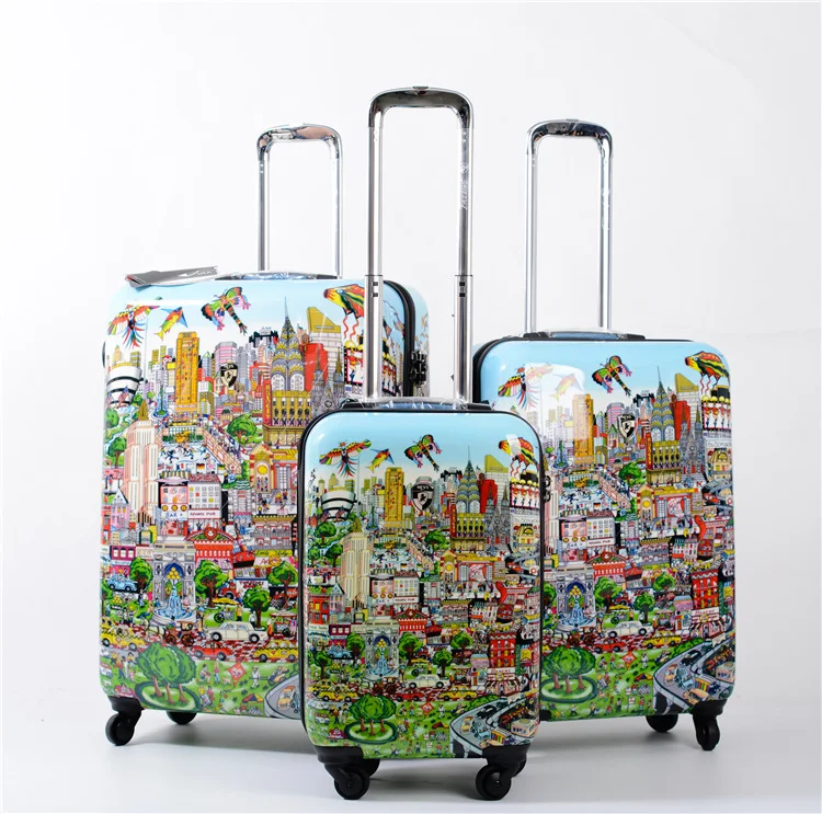 Известный бренд сумки на колёсиках spinner ручной клади бренд тележка багаж чемодан для путешествий 20/24/28 дюймов