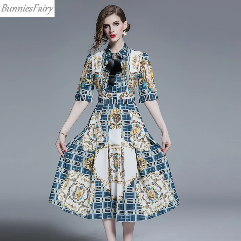 BunniesFairy 2019 летнее новое женское элегантное винтажное Ретро зеленое клетчатое