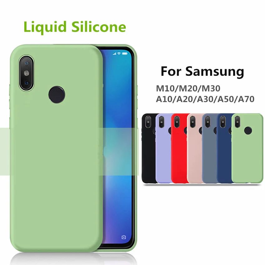 

For Samsung Galaxy A50 case A10 A20 A30 A70 M10 M20 M30 case Liquid Silicone Soft tpu Anti-fingerprint shockproof Back Cover