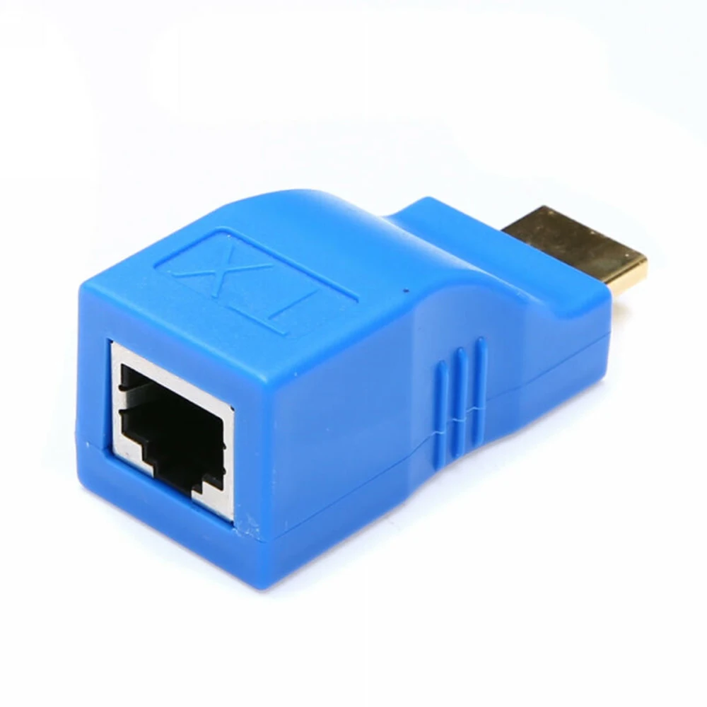 1 пара 1080P HDMI удлинитель для RJ45 по Cat 5e/6 сетевой LAN Ethernet адаптер 30 метров 2,5 Гбит/с IEEE-568B стандарт Синий HW