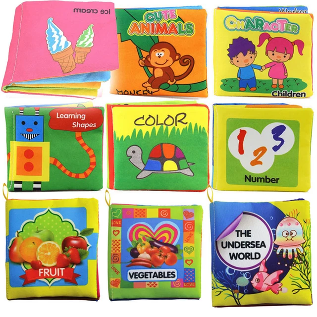 Baby Shower Bath English Cartoon Animal Cloth Book Early Educational Games Toy Christmas Birthday Gifts for Children Kids 6
