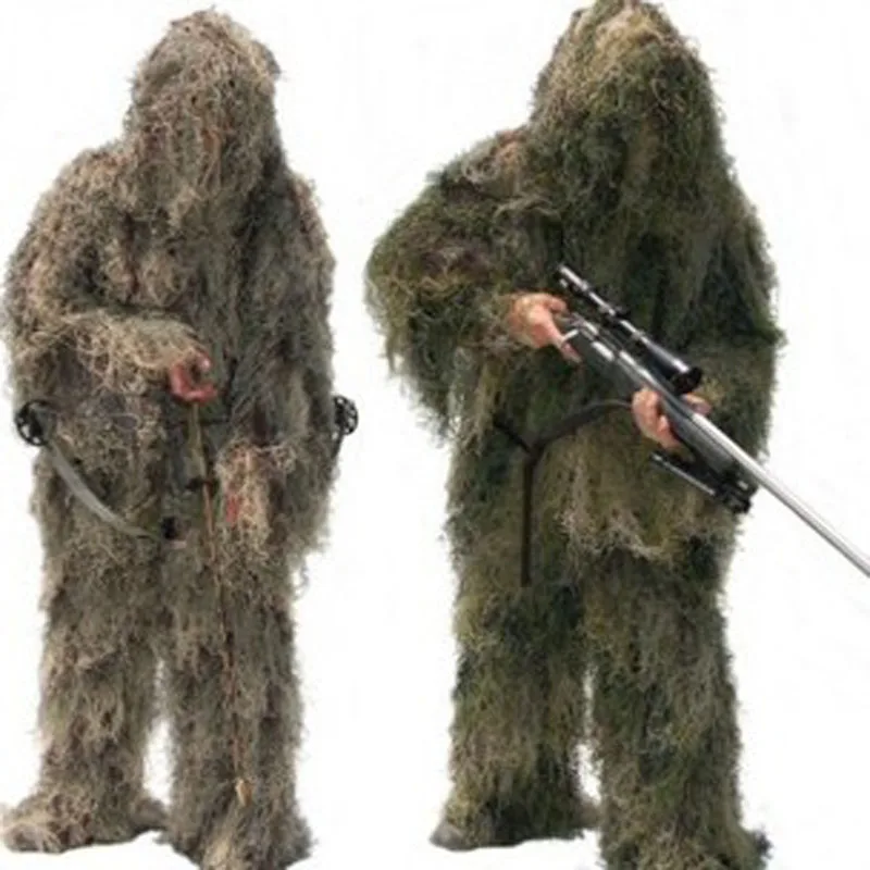 Армейский Камуфляжный костюм Ghillie Пейнтбольный из лесной травы и сена одежда для