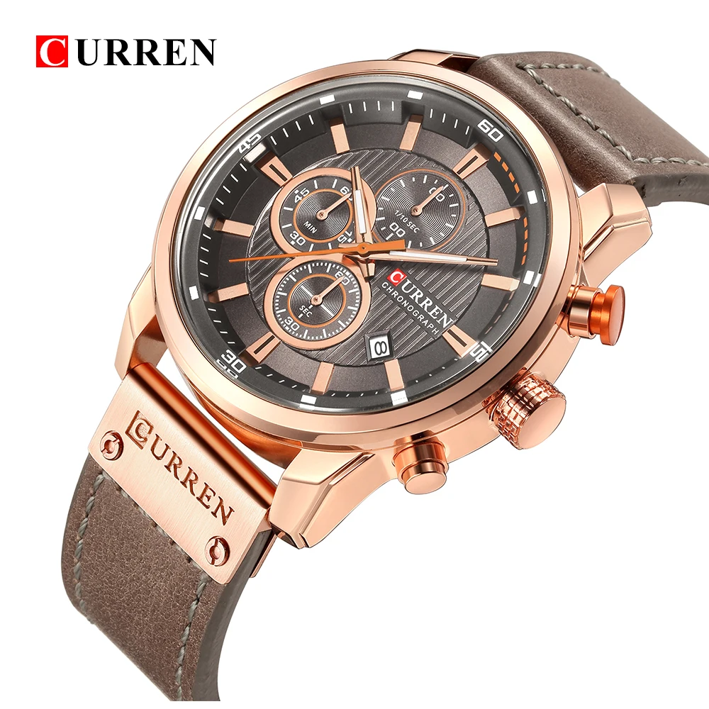 CURREN New Watches Men Luxury Brand CURREN Chronograph Men Sport Watches High Quality Leather Strap Quartz Wristwatch Relogio цена CURREN New Watches Men Luxury Brand CURREN Chronograph Men Sport Watches High Quality Leather Strap Quartz Wristwatch Relogio цены онлайн