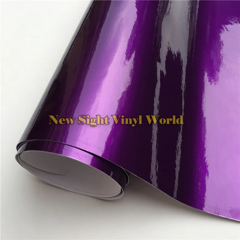 bekken Knorrig vrouwelijk Hoge Kwaliteit Glossy Metallic Paars Vinyl Film Violet Glossy Vinyl Car  Wrap Bubble Gratis - AliExpress