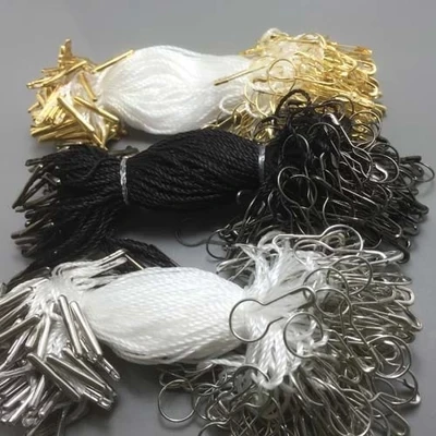 

Free Shipping 100pcs hang tag string for paper tag nylon rope with copper pin