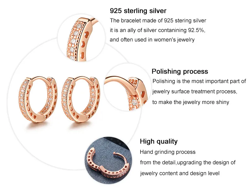 GAGAFEEL 10 мм 925 пробы серебряные стекируемые серьги-кольца в форме сердца для женщин Полный CZ Циркон ювелирные изделия аксессуары
