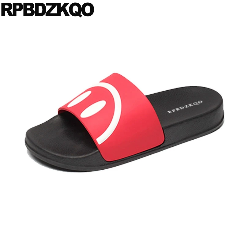 

beach slides slippers shoes waterproof slip on breathable rubber outdoor casual mens sandals 2019 summer fashion red water black