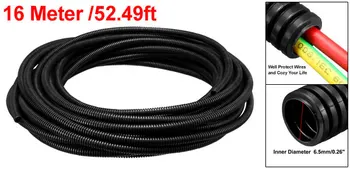 ท่อสายเคเบิลแบบลูกฟูกยืดหยุ่น Uxcell ขนาด10ม./12.5ม./16ม. ด้านนอกเส้นผ่านศูนย์กลาง10มม. ท่อสายท่อสำหรับเดินสายไฟฟ้าสีดำ 9