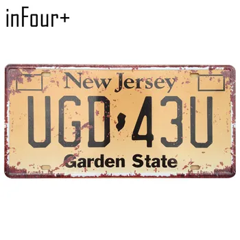 

[inFour+] UGD-43U License Plate Metal Plate Car Number Tin Sign Bar Pub Cafe Home Decor Metal Sign Garage Painting Plaques Signs