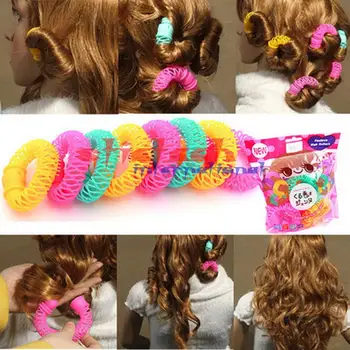 

by dhl or ems 200 sets 8pcs/set Women Girls EHair Roller Hairdress Magic Bendy Curler Spiral Curls Styling Tool Hair Accessories