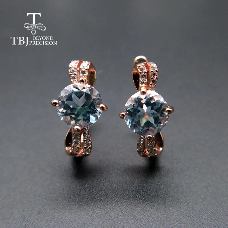 Женские серьги с натуральным драгоценным камнем TBJ ювелирные украшения небесно