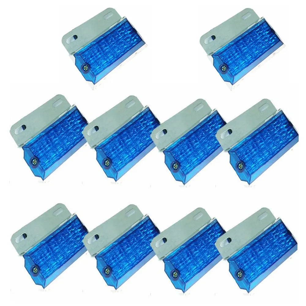 

10pcs 15 LED Blue LED Side Marker Cab Light Clearance Bulb Truck Bus Trailer Caravan Boat SUV ATV 24V