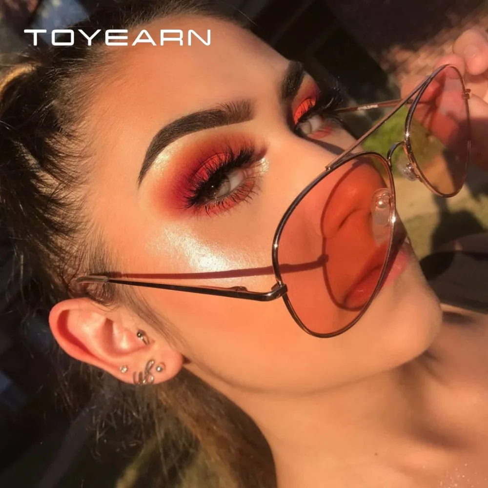 

Vintage Lady Pilot Sunglasses Women Men Classic Brand Designer Clear Lens Mirror Sun Glasses For Female Glasses Outdoor Eyewear