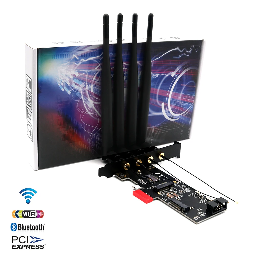 NGFF M.2 ключ A к PCI-e X1 адаптер для WiFi и Bluetooth карты, PCIe X1 Adpater, Wi-Fi PCI-E Card Adpater