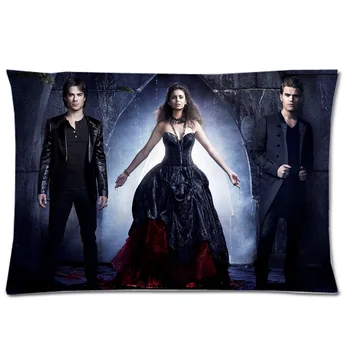 

Novelty Customized Pillow Case!The Vampire Diaries Pattern Two Side Print Polyester Pillow Cover 20"x30" Rectangle Pillowcase