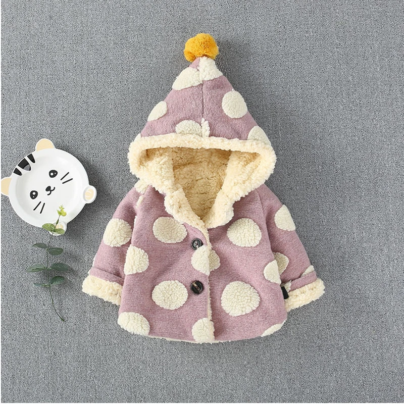 

BibiCola Infant Plus Velvet Plus Thick Outwear Baby Girls Warm Coat Winter Girls Tops Kids Fashion Fleece Hooded Jacket