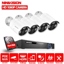 4CH 1080P Сеть POE NVR комплект CCTV система безопасности 2.0мп ip-камера внутренняя наружная ИК камера ночного наблюдения система 2 ТБ HDD