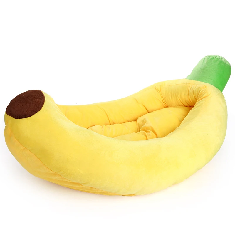 Best Cute Banana Boat Shape Dog Bed PP Cotton Padded Puppy Cat Sleeping Bed Winter Warm Pet Sofa Beds For Medium Large Dog