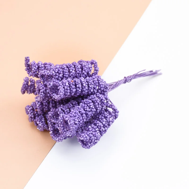 purple 12 шт. Лавандовая Пена PE Гипсофилы поддельные весенние Декоративные искусственные цветы для дома свадебный Декор diy Рождественский венок - Цвет: purple