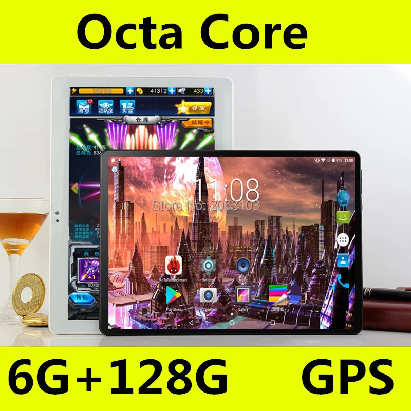 Бесплатная доставка Android 8,0 Octa Core 10 дюймов планшеты PC 6 ГБ оперативная память 64 Встроенная 128 Встроенная 8MP Wi Fi A-GPS 3g 4 г LTE ips 1280*800