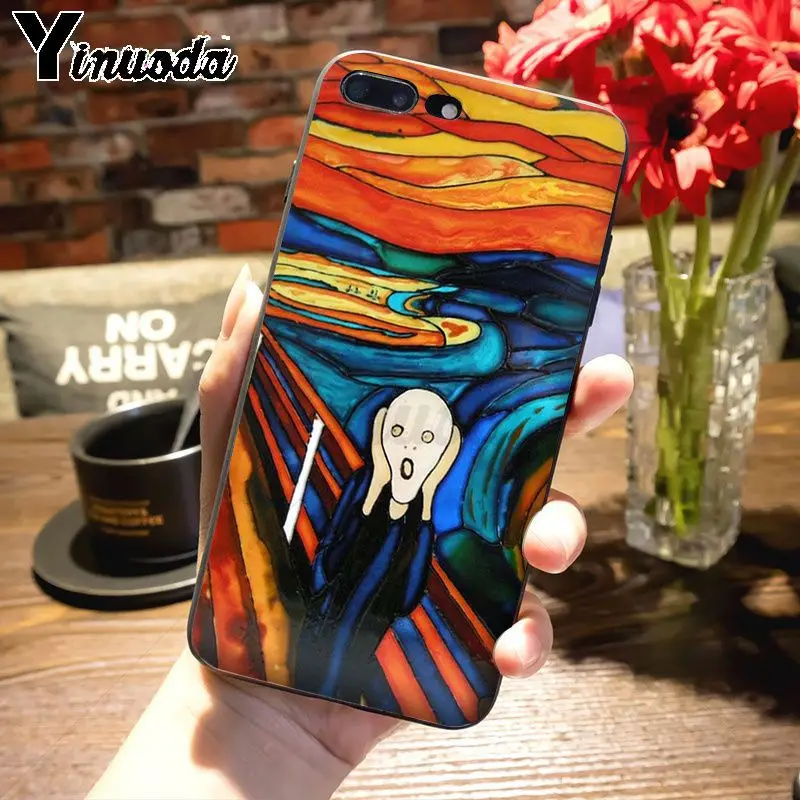 Yinuoda Script by Munch Ультратонкий Мягкий ТПУ чехол для телефона с рисунком для iPhone 7plus 6S 7 8Plus XS MAX 5S XR чехол