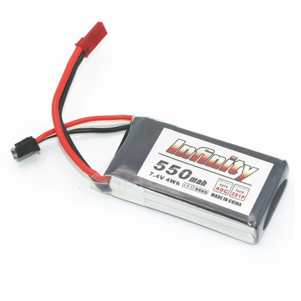Infinity перезаряжаемая Lipo батарея 2S 7 4 V 550mAh 40C JST Разъем для RC квадрокоптера | Игрушки
