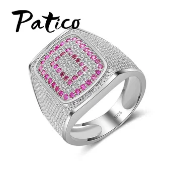 

Fashion Full CZ Crystal Big Wedding Rings For Women Romantic 925 Sterling Silver Rings Bague Female Ringen Female Jewelry