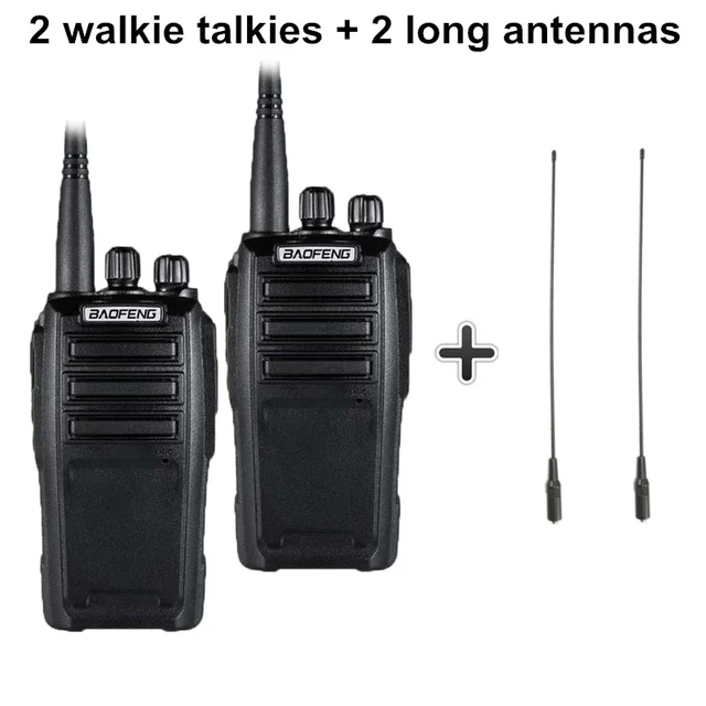 2pcs Baofeng UV-6 Walkie Talkie 8w 2000mAh 128 CH UHF VHF Dual Band Two Way Radio Woki Toki 10 KM Police Equipment Radio Amador Add 2 long antennas