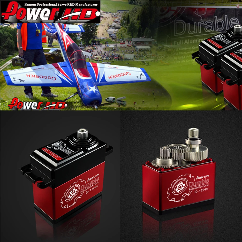 

1Pcs Power HD D-15HV 15kg 8.4V HV Ultra Premium Digital Servo with Metal Gears and Double Bearings