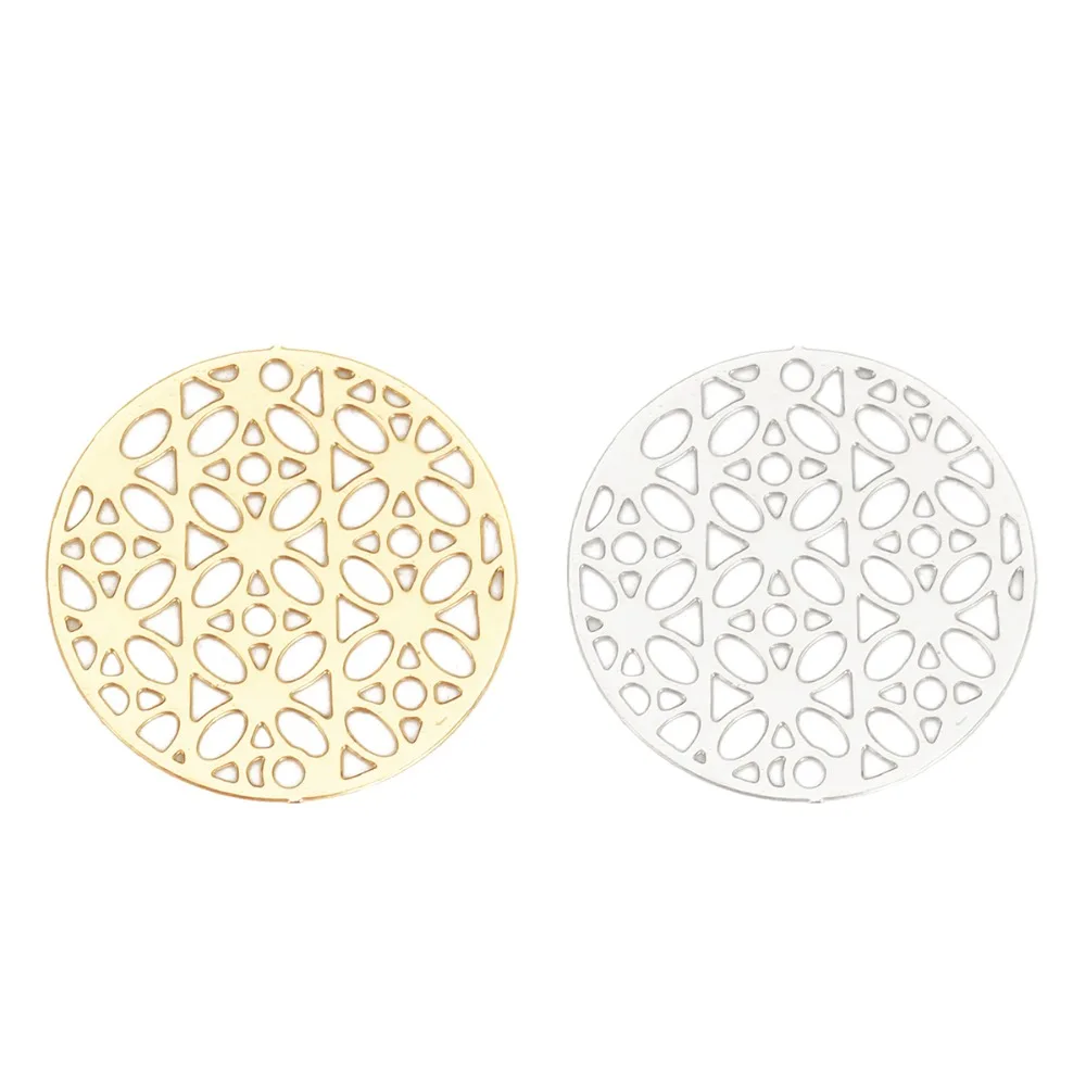 DoreenBeads الأزياء الحديد أساس سبائك تخريمية ختم موصلات جولة الفضة لهجة الذهب زهرة DIY سحر 20 مللي متر ضياء ، 10 قطعة DoreenBeads الأزياء الحديد أساس سبائك تخريمية ختم موصلات جولة الفضة لهجة الذهب زهرة DIY سحر 20 مللي متر ضياء ، 10 قطعة