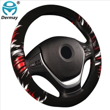 DERMAY PU Tampa Da Roda de Direcção Do Carro Do Couro Moda 3 Cores Car Styling Universal para 37-38 centímetros de Direção- protetor de roda Do Carro Auto