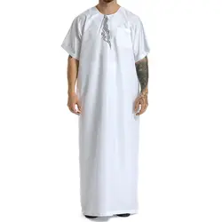 Мужская мусульманская одежда больших размеров, одежда Кафтан абайя мусулман Homme, ислам, короткий рукав, Саудовская Аравия, мужские