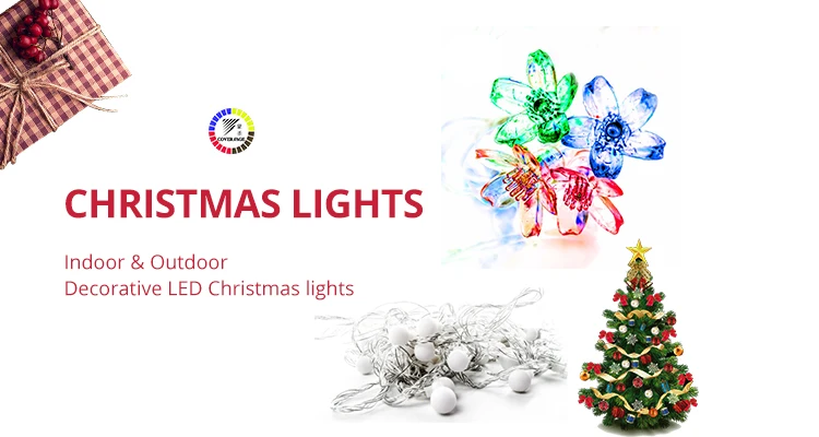 Christmas Lights: Indoor & Outdoor. Decorative LED Christmas lights.