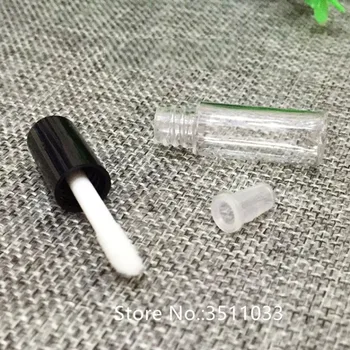 

50pcs 3.8ML Black Cap Empty Mini Lip Gloss Tube Clear Small Liquid Lipstick Refillable Sample Bottle, Plastic Lipgloss Package