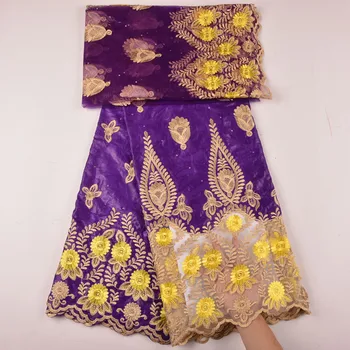 

2018 Mesh Lace Pattern Embroidered Guipure African Bazin Riche Fabric Lace Getzner Brode Bazin Lace Fabric A1293