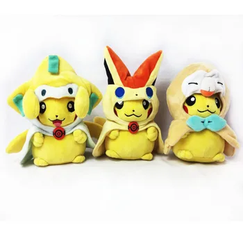 

3 Pcs/Set Plush Toys Pikachu Cosplay Jirachi Victini Togedemaru Cotton Stuffed Animals Dolls Children Toys Kids Christmas Gifts