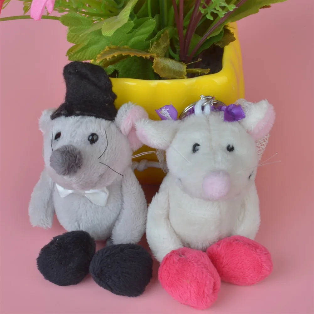 

2 Pcs Wedding Mouse Small Plush Pendant Toy, Kids Doll Keychain / Keyholder Gift Free Shipping
