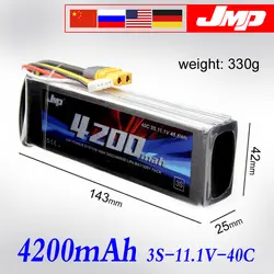 2 шт. JMP Lipo Батарея 3 S 4000 мАч 11,1 В Батарея пакет 50C Батарея для 1/10 автомобилей 1/8 RC автомобилей для Traxxas Slash Emaxx Bandit UNLIMITED