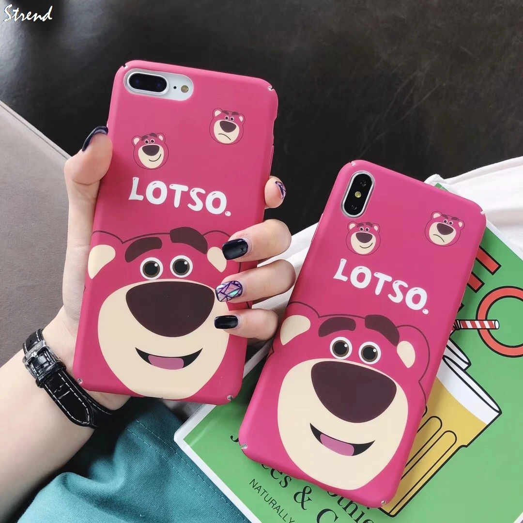 

Cartoon Toy Story LOTSO Bear Hard scrub PC Phone Case For iphone 7 8 6 6s plus Cover For iphone x xs max xr cute anime capa