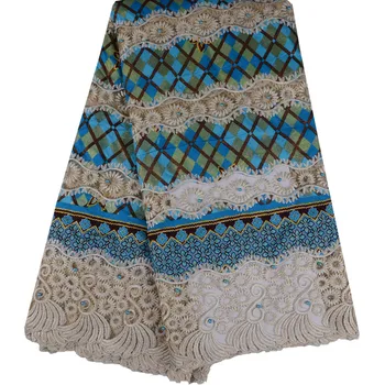

African Lace Fabric 5 Yards African Wax Lace Fabrics For Nigerian Party High Quality Nigeria Wax Lace Fabric For Wedding 846